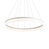 Round Chandelier Pendant Modern Acrylic LED 1/2/3-Light Black/White/Gold Ceiling Light Fixture in Warm/White Light 1 White Clearhalo 'Ceiling Lights' 'Chandeliers' 'Modern Chandeliers' 'Modern' Lighting' 113260