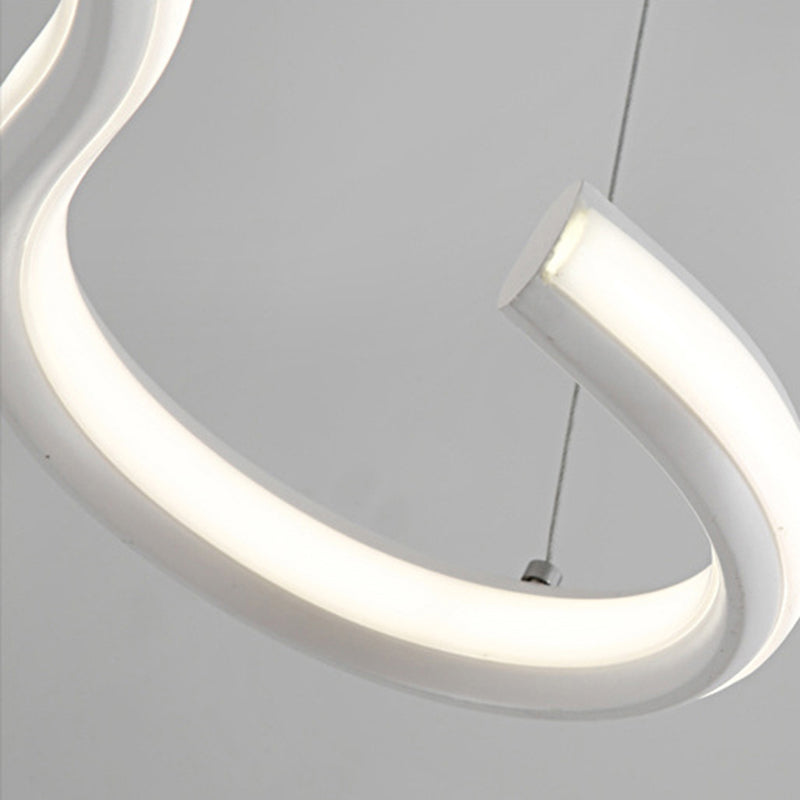 Simple LED Ceiling Light with Acrylic Shade White Twist Chandelier Pendant in Warm/Whit/Natural Light Clearhalo 'Ceiling Lights' 'Chandeliers' 'Modern Chandeliers' 'Modern' Lighting' 113288