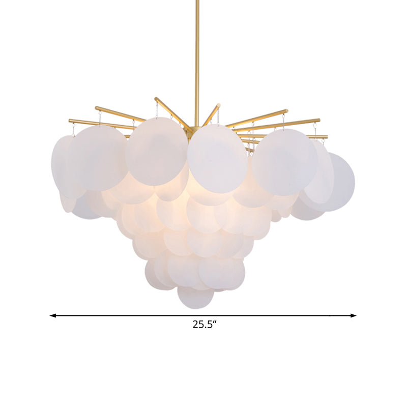 25"/25.5"/34" Wide White Flaky Chandelier Simple 4 Lights Acrylic Ceiling Pendant for Bedroom Clearhalo 'Ceiling Lights' 'Chandeliers' 'Modern Chandeliers' 'Modern' Lighting' 113318