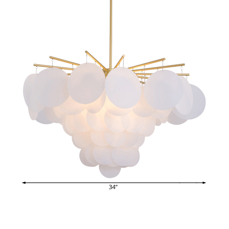 25"/25.5"/34" Wide White Flaky Chandelier Simple 4 Lights Acrylic Ceiling Pendant for Bedroom Clearhalo 'Ceiling Lights' 'Chandeliers' 'Modern Chandeliers' 'Modern' Lighting' 113319