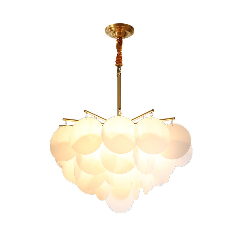 25"/25.5"/34" Wide White Flaky Chandelier Simple 4 Lights Acrylic Ceiling Pendant for Bedroom Clearhalo 'Ceiling Lights' 'Chandeliers' 'Modern Chandeliers' 'Modern' Lighting' 113321