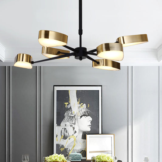 Triangle Hanging Lamp Modern Metal 6/8 Lights Gold Chandelier Pendant Light for Dining Room Clearhalo 'Ceiling Lights' 'Chandeliers' 'Modern Chandeliers' 'Modern' Lighting' 113417