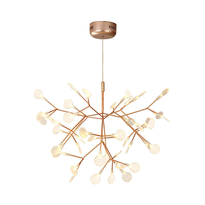 Black/Rose Gold Branching Ceiling Fixture Contemporary Style 30/45 Lights Acrylic Chandelier Light Fixture Clearhalo 'Ceiling Lights' 'Chandeliers' 'Modern Chandeliers' 'Modern' Lighting' 113546