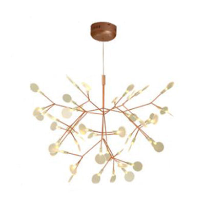 Black/Rose Gold Branching Ceiling Fixture Contemporary Style 30/45 Lights Acrylic Chandelier Light Fixture 45 Rose Gold Clearhalo 'Ceiling Lights' 'Chandeliers' 'Modern Chandeliers' 'Modern' Lighting' 113547