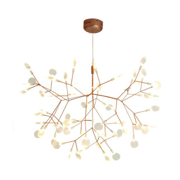 Black/Rose Gold Branching Ceiling Fixture Contemporary Style 30/45 Lights Acrylic Chandelier Light Fixture 63 Rose Gold Clearhalo 'Ceiling Lights' 'Chandeliers' 'Modern Chandeliers' 'Modern' Lighting' 113550