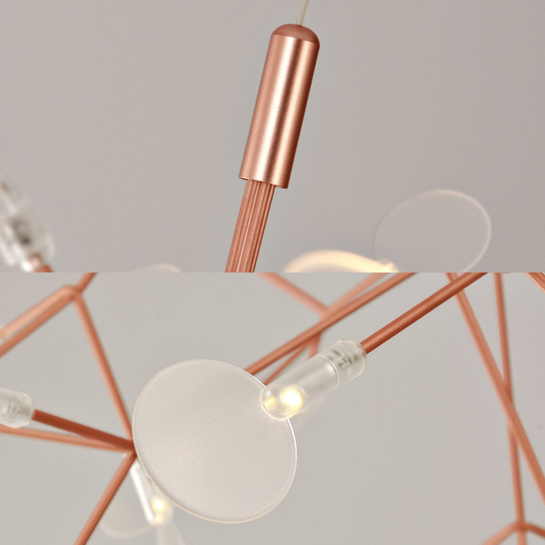 Black/Rose Gold Branching Ceiling Fixture Contemporary Style 30/45 Lights Acrylic Chandelier Light Fixture Clearhalo 'Ceiling Lights' 'Chandeliers' 'Modern Chandeliers' 'Modern' Lighting' 113551