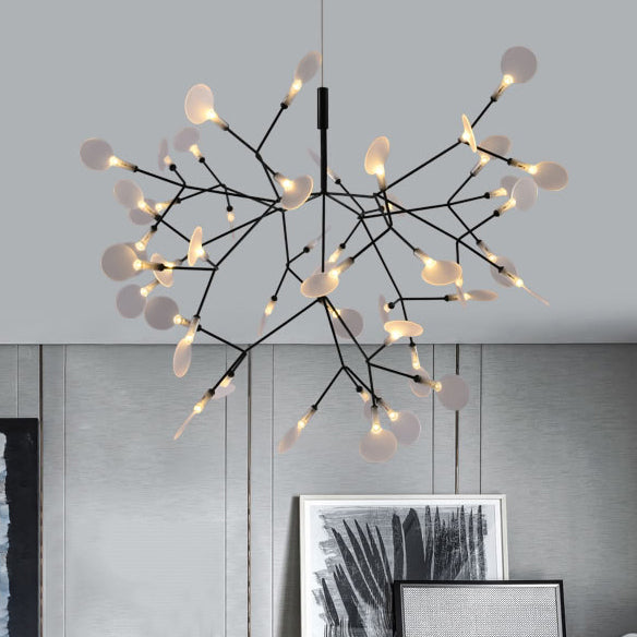 Black/Rose Gold Branching Ceiling Fixture Contemporary Style 30/45 Lights Acrylic Chandelier Light Fixture 63 Black Clearhalo 'Ceiling Lights' 'Chandeliers' 'Modern Chandeliers' 'Modern' Lighting' 113552