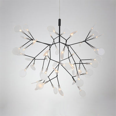 Black/Rose Gold Branching Ceiling Fixture Contemporary Style 30/45 Lights Acrylic Chandelier Light Fixture 45 Black Clearhalo 'Ceiling Lights' 'Chandeliers' 'Modern Chandeliers' 'Modern' Lighting' 113555