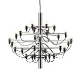 Layered Chandelier Lighting Modernist Style Metallic 18/30 Lights Dining Room Ceiling Lamp in Chrome Clearhalo 'Ceiling Lights' 'Chandeliers' 'Modern Chandeliers' 'Modern' Lighting' 113561