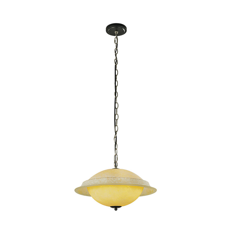 Modern UFO Shaped Hanging Lamp Yellow Glass Single-Bulb Dining Room Ceiling Pendant Clearhalo 'Ceiling Lights' 'Glass shade' 'Glass' 'Modern Pendants' 'Modern' 'Pendant Lights' 'Pendants' Lighting' 1135689