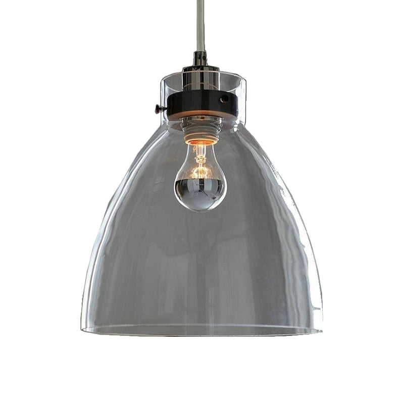 Bell Shade Down Lighting Pendant Simplicity Clear Glass 1-Light Dining Table Hanging Light Clearhalo 'Ceiling Lights' 'Glass shade' 'Glass' 'Modern Pendants' 'Modern' 'Pendant Lights' 'Pendants' Lighting' 1135692