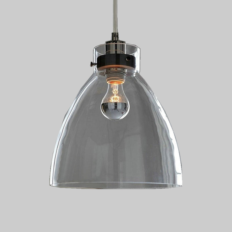 Bell Shade Down Lighting Pendant Simplicity Clear Glass 1-Light Dining Table Hanging Light Clearhalo 'Ceiling Lights' 'Glass shade' 'Glass' 'Modern Pendants' 'Modern' 'Pendant Lights' 'Pendants' Lighting' 1135693