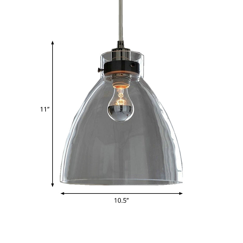 Bell Shade Down Lighting Pendant Simplicity Clear Glass 1-Light Dining Table Hanging Light Clearhalo 'Ceiling Lights' 'Glass shade' 'Glass' 'Modern Pendants' 'Modern' 'Pendant Lights' 'Pendants' Lighting' 1135694