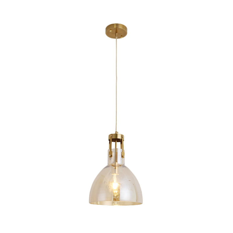 Bowl Cognac Glass Drop Pendant Postmodern Single Dining Room Ceiling Suspension Lamp Clearhalo 'Ceiling Lights' 'Glass shade' 'Glass' 'Modern Pendants' 'Modern' 'Pendant Lights' 'Pendants' Lighting' 1135732