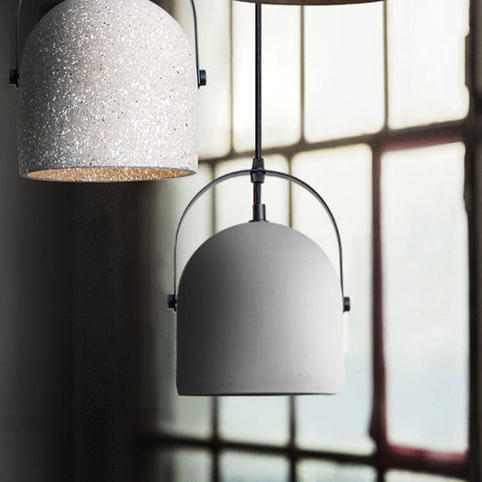 1 Head Cement Ceiling Pendant Light Industrial Style Gray Dome Shade Dining Room Suspension Light Clearhalo 'Ceiling Lights' 'Modern Pendants' 'Modern' 'Pendant Lights' 'Pendants' Lighting' 1135992
