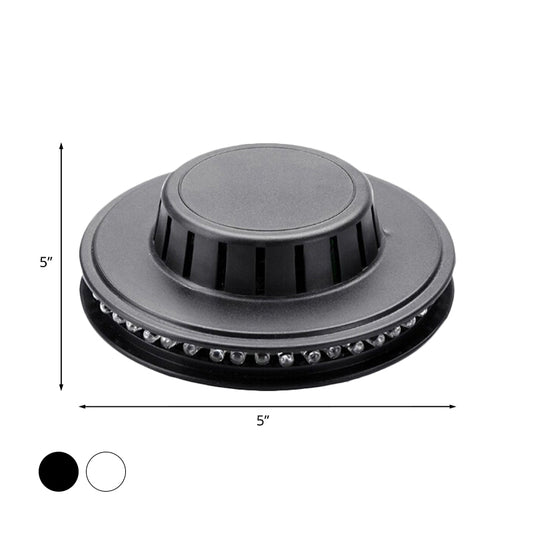 UFO Karaoke Bar Wall Lighting Metal Modernist RGB Color Flashing LED Wall Mount Fixture in Black/White Clearhalo 'Cast Iron' 'Glass' 'Industrial' 'Modern wall lights' 'Modern' 'Tiffany' 'Traditional wall lights' 'Wall Lamps & Sconces' 'Wall Lights' Lighting' 1136801