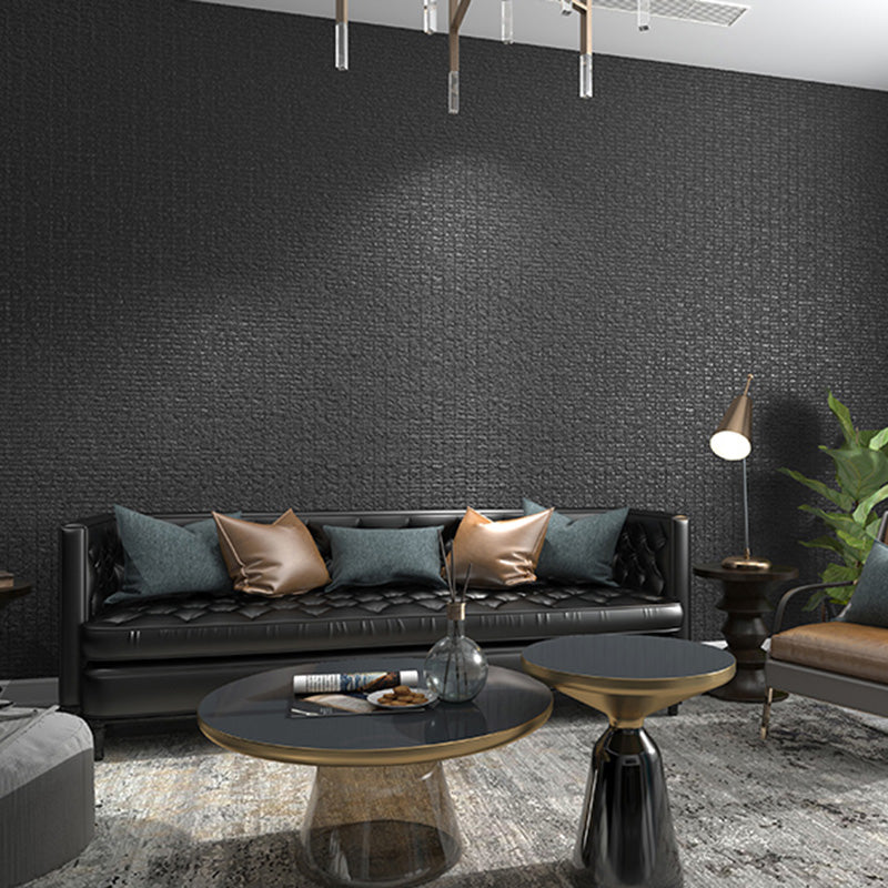 Minimalist Wallpaper Roll in Natural Color Lattice Wall Decor, 33-foot x 20.5-inch Black Clearhalo 'Modern wall decor' 'Modern' 'Wallpaper' Wall Decor' 1136906