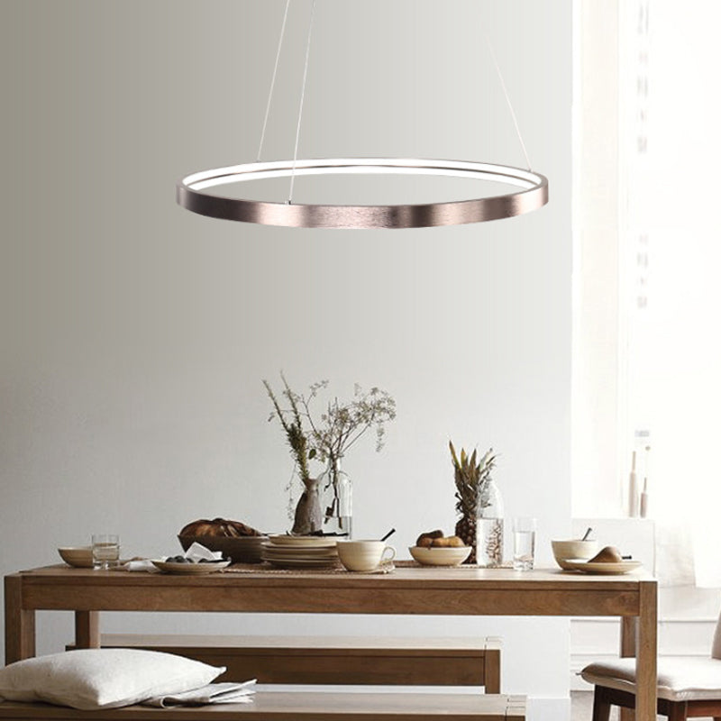 16"/23.5"/31.5" Dia Modern LED Chandelier Light with Acrylic Shade Brown Ring Ceiling Light Fixture in Warm/White/Natural Light Clearhalo 'Ceiling Lights' 'Chandeliers' 'Modern Chandeliers' 'Modern' Lighting' 113714