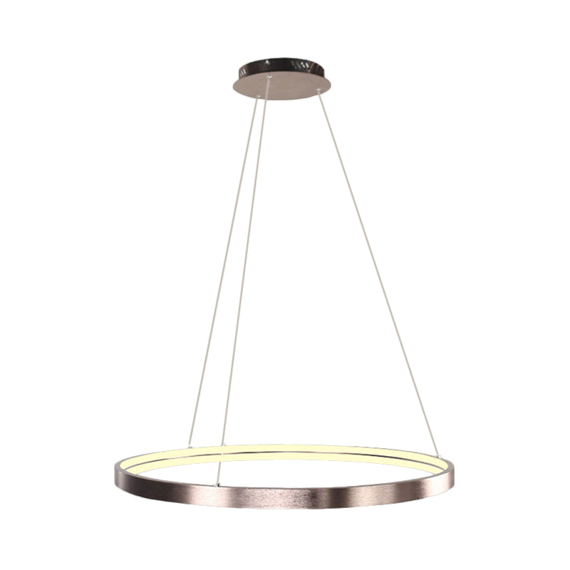 16"/23.5"/31.5" Dia Modern LED Chandelier Light with Acrylic Shade Brown Ring Ceiling Light Fixture in Warm/White/Natural Light Clearhalo 'Ceiling Lights' 'Chandeliers' 'Modern Chandeliers' 'Modern' Lighting' 113716