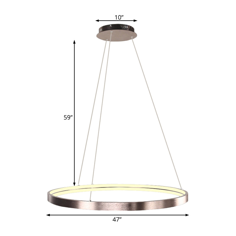 16"/23.5"/31.5" Dia Modern LED Chandelier Light with Acrylic Shade Brown Ring Ceiling Light Fixture in Warm/White/Natural Light Clearhalo 'Ceiling Lights' 'Chandeliers' 'Modern Chandeliers' 'Modern' Lighting' 113721