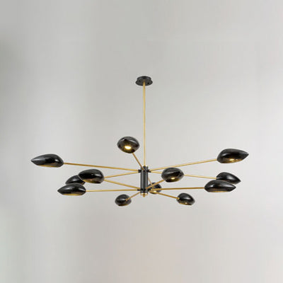 Ellipse Dining Room Hanging Light Contemporary Metal 5/6/8 Lights Black/White Chandelier Light Fixture Clearhalo 'Ceiling Lights' 'Chandeliers' 'Modern Chandeliers' 'Modern' Lighting' 113918