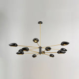 Ellipse Dining Room Hanging Light Contemporary Metal 5/6/8 Lights Black/White Chandelier Light Fixture Clearhalo 'Ceiling Lights' 'Chandeliers' 'Modern Chandeliers' 'Modern' Lighting' 113918