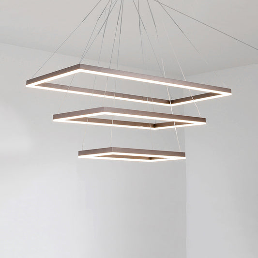 Multi-Layer Bedroom Chandelier Acrylic 1/2/3-Light LED Minimalist Suspension Pendant in Coffee, Warm/White/Natural Light Clearhalo 'Ceiling Lights' 'Chandeliers' 'Modern Chandeliers' 'Modern' Lighting' 114388