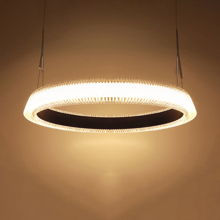 Contemporary 1/2/3-Light Ceiling Pendant Light with Crystal Shade Brown Ring LED Chandelier Lamp for Dining Room Clearhalo 'Ceiling Lights' 'Chandeliers' 'Modern Chandeliers' 'Modern' Lighting' 114610