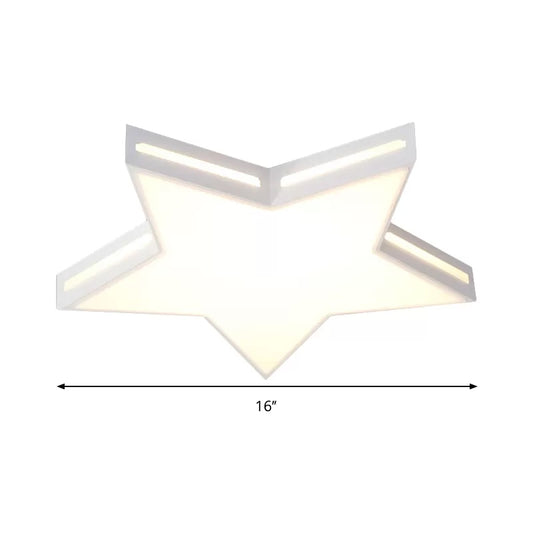 White Star Shaped Flush Ceiling Light Modern Acrylic LED Ceiling Lamp for Boys Bedroom Clearhalo 'Ceiling Lights' 'Close To Ceiling Lights' 'Close to ceiling' 'Flush mount' Lighting' 1148582