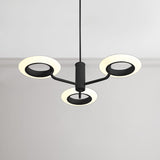 Black/White/Brown Donut Hanging Lamp Kit Modern 3/4-Head Acrylic Chandelier Pendant in Warm/White Light 3 Brown White Clearhalo 'Ceiling Lights' 'Chandeliers' 'Modern Chandeliers' 'Modern' Lighting' 114910