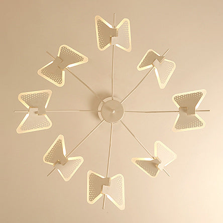 3/6/8 Lights Bedroom Chandelier with Butterfly Acrylic Shade Gold/White Hanging Ceiling Pendant Clearhalo 'Ceiling Lights' 'Chandeliers' 'Modern Chandeliers' 'Modern' Lighting' 114931