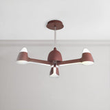 Cone Ceiling Chandelier Nordic Metal 3/6/8 Lights Brown Chandelier Light Fixture for Living Room 3 Brown Clearhalo 'Ceiling Lights' 'Chandeliers' 'Modern Chandeliers' 'Modern' Lighting' 114957