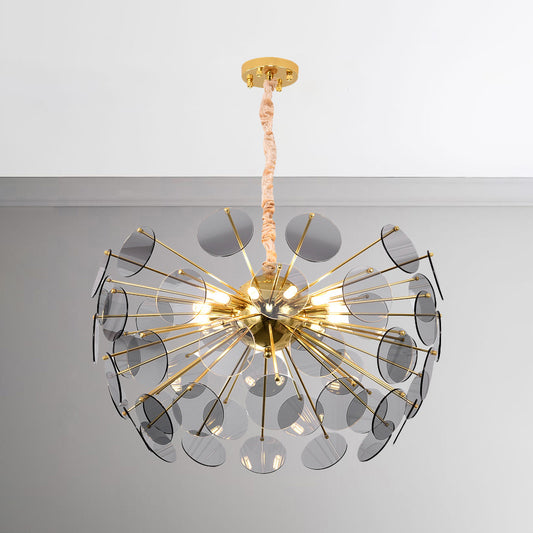 Nordic Sputnik Chandelier Pendant Light Acrylic LED Hanging Pendant Lamp in Smoke Gray Smoke Gray Clearhalo 'Ceiling Lights' 'Chandeliers' 'Modern Chandeliers' 'Modern' Lighting' 115237