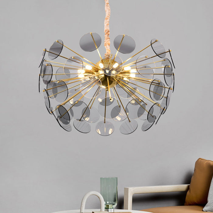 Nordic Sputnik Chandelier Pendant Light Acrylic LED Hanging Pendant Lamp in Smoke Gray Clearhalo 'Ceiling Lights' 'Chandeliers' 'Modern Chandeliers' 'Modern' Lighting' 115238