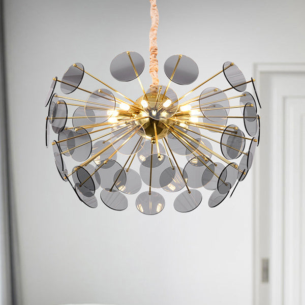 Nordic Sputnik Chandelier Pendant Light Acrylic LED Hanging Pendant Lamp in Smoke Gray Clearhalo 'Ceiling Lights' 'Chandeliers' 'Modern Chandeliers' 'Modern' Lighting' 115239