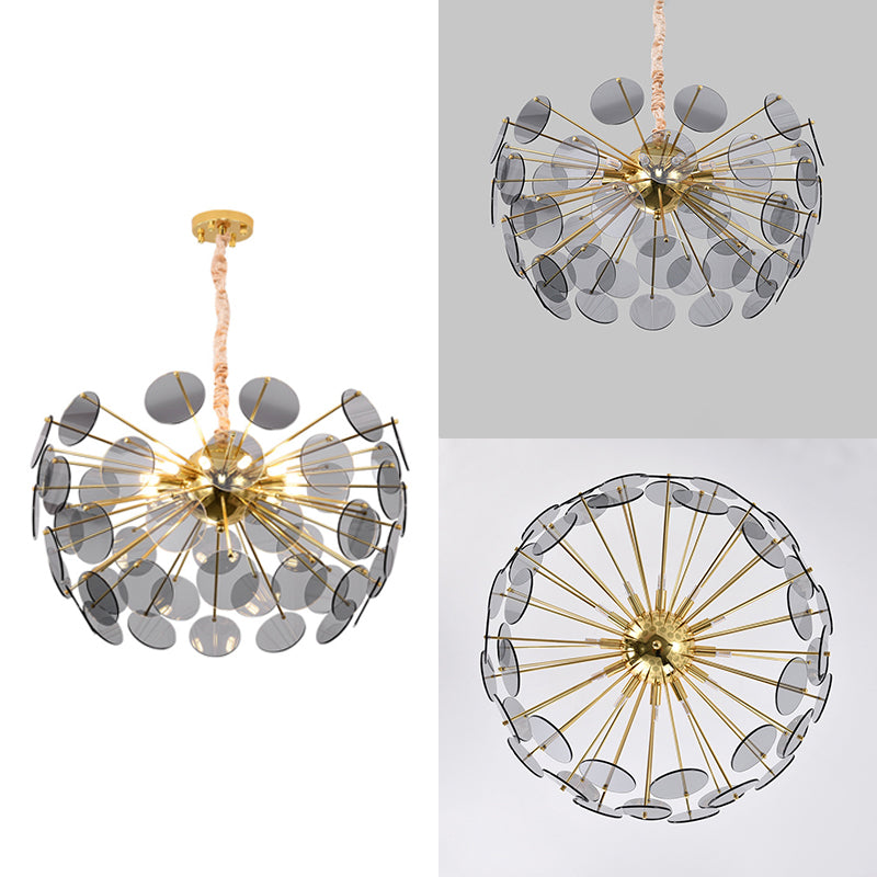 Nordic Sputnik Chandelier Pendant Light Acrylic LED Hanging Pendant Lamp in Smoke Gray Clearhalo 'Ceiling Lights' 'Chandeliers' 'Modern Chandeliers' 'Modern' Lighting' 115240