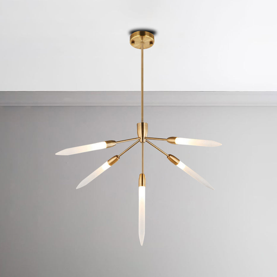 Acrylic Spur Chandelier Lighting Modern Stylish 5/25 Lights Gold Finish Ceiling Light Fixture for Living Room Clearhalo 'Ceiling Lights' 'Chandeliers' 'Modern Chandeliers' 'Modern' Lighting' 115367