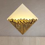 Asia LED Wall Mounted Light Fixture Acrylic Gold/Blue Harlequin Shaped Metallic Surface Wall Mural Lamp Clearhalo 'Wall Lamps & Sconces' 'Wall Lights' Lighting' 1155384