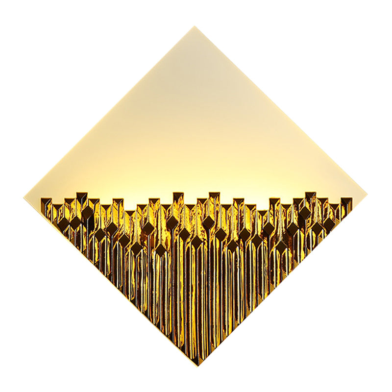 Asia LED Wall Mounted Light Fixture Acrylic Gold/Blue Harlequin Shaped Metallic Surface Wall Mural Lamp Clearhalo 'Wall Lamps & Sconces' 'Wall Lights' Lighting' 1155385