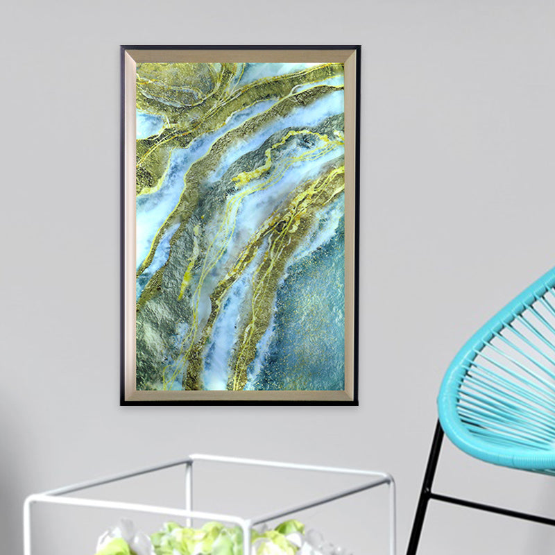 Rectangle Frame Acrylic Mountain Wall Lamp LED Blue and Green Wall Mural Light for Hallway Clearhalo 'Wall Lamps & Sconces' 'Wall Lights' Lighting' 1155396