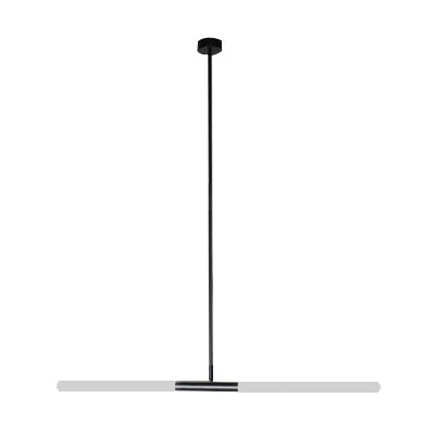 Acrylic Tubular Chandelier Modern 2/4/6 Lights Black/White/Gold Ceiling Pendant in Warm/White Light 2 Black Clearhalo 'Ceiling Lights' 'Chandeliers' 'Modern Chandeliers' 'Modern' Lighting' 115942