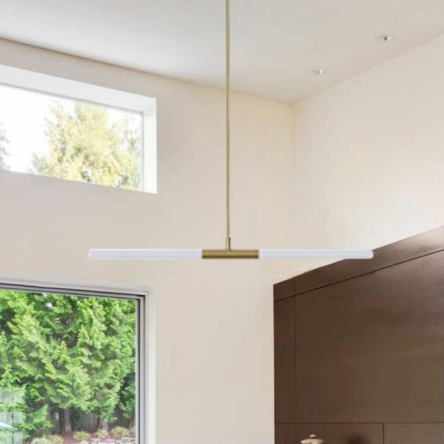 Acrylic Tubular Chandelier Modern 2/4/6 Lights Black/White/Gold Ceiling Pendant in Warm/White Light Clearhalo 'Ceiling Lights' 'Chandeliers' 'Modern Chandeliers' 'Modern' Lighting' 115951