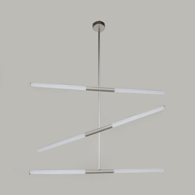 Acrylic Tubular Chandelier Modern 2/4/6 Lights Black/White/Gold Ceiling Pendant in Warm/White Light Clearhalo 'Ceiling Lights' 'Chandeliers' 'Modern Chandeliers' 'Modern' Lighting' 115956