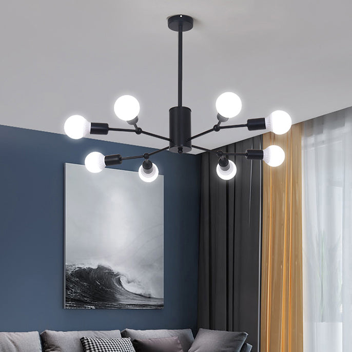 Branch Shaped Hanging Lamp Modern Stylish Metal Chandelier in Black/Gold for Living Room Hotel Clearhalo 'Ceiling Lights' 'Chandeliers' 'Modern Chandeliers' 'Modern' Lighting' 116793