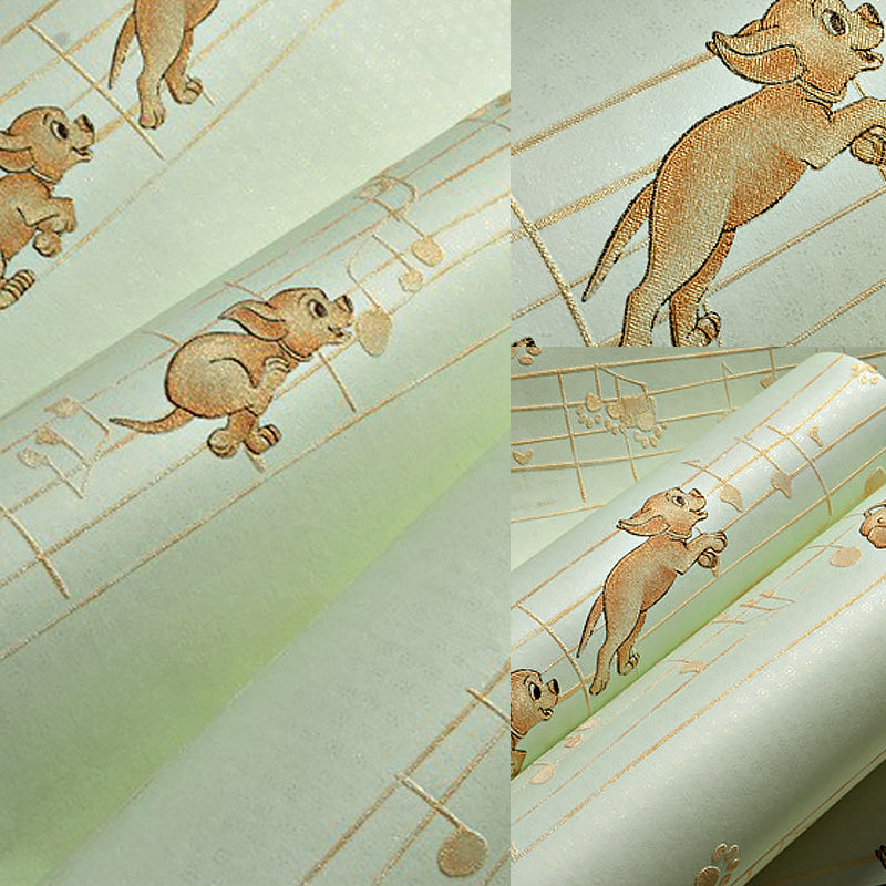 Wallpaper Roll Puppy Soft Color Novelty Non-Woven Material Wall Art for Child Room Clearhalo 'Wall Decor' 'Wallpaper' 1170347