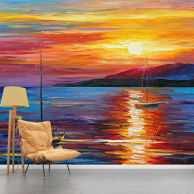 Sunrise at sea - original oil painting, realism, landscape, oil painting,  canvas, oil, nature, sea Painting by Lidiia Mishchenko