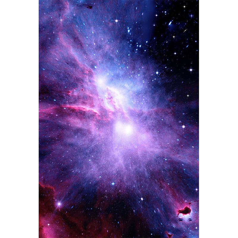 Purple Nebula Wall Murals Space Novelty Stain-Proof Wall Covering for Childrens Room Clearhalo 'Wall Decor' 'Wall Mural' 1171620