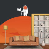 Black-Orange Cartoon Wall Murals Whole Spaceman Patterned Wall Decor for Kids Room Clearhalo 'Wall Decor' 'Wall Mural' 1171669