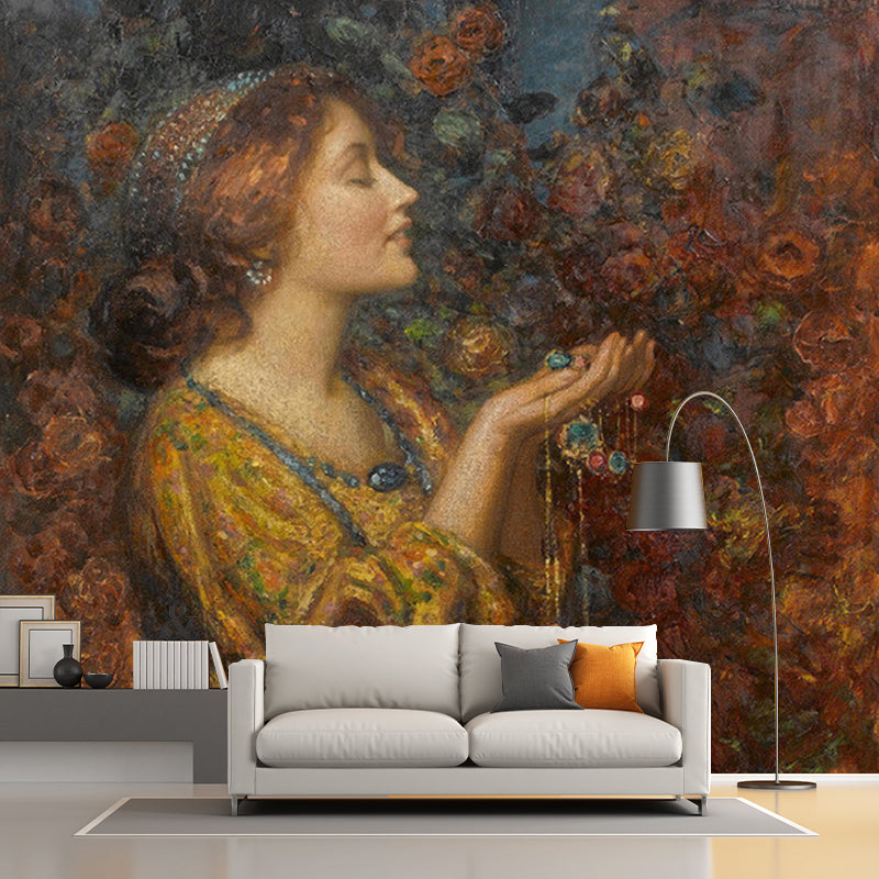 Thomas Edwin Jewels Mural Wallpaper Retro Stain Resistant Bedroom Wall Decoration Clearhalo 'Wall Decor' 'Wall Mural' 1172148