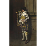 Victoria Trumpet Man Painting Mural Brown Home Gallery Wall Decoration, Size Optional Clearhalo 'Wall Decor' 'Wall Mural' 1172365